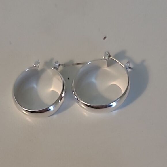 Elegant Silver Hoop Earrings - Picture 1 of 6